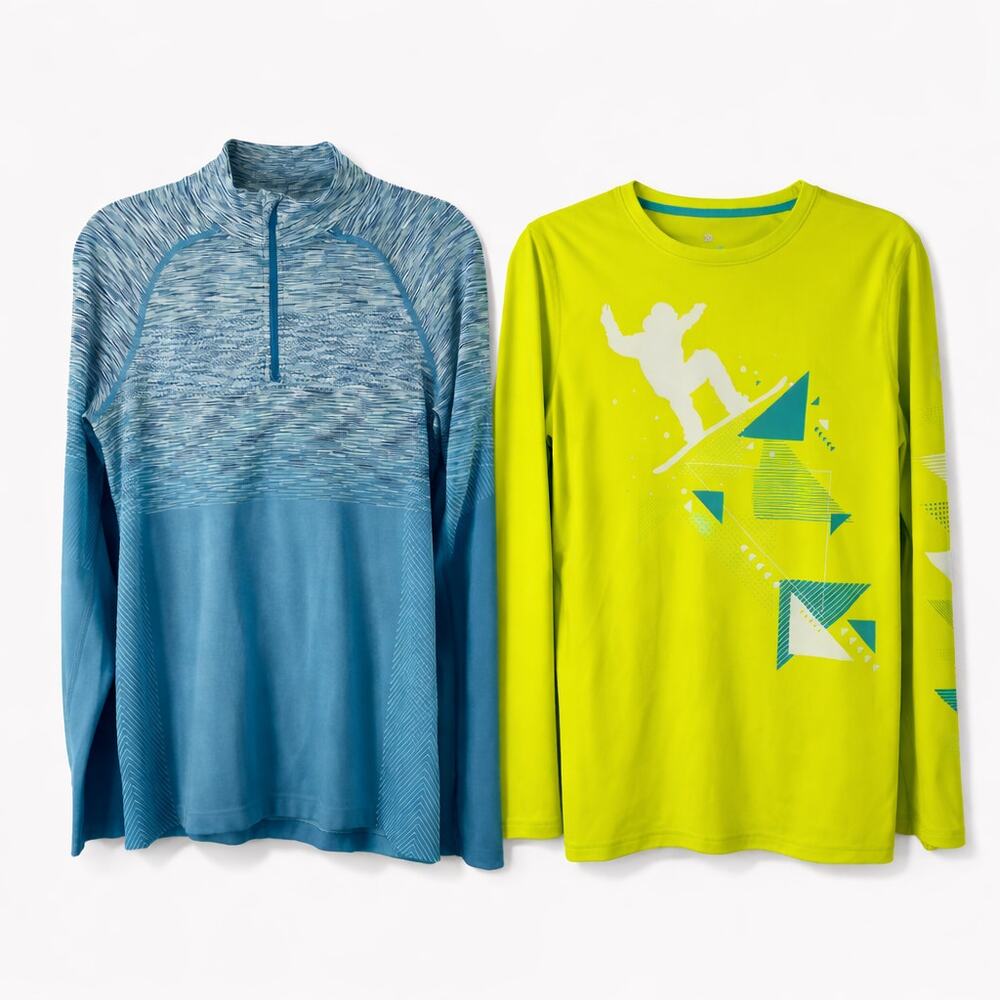 All in Motion Youth XL Long Sleeve Athletic Tops Bundle 2 Pieces Snowboard Light